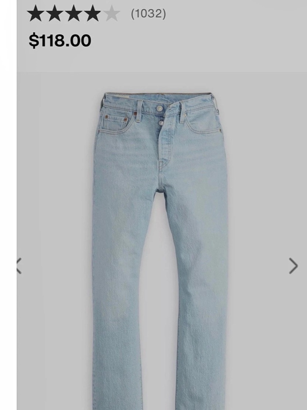 Levi's 501 Original Fit Women's Jeans Straight Leg Jeans Blue Waist 29